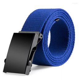 Belts Waist Men Womens Unisex Cotton Canvas Fabric Webbing Black Buckle Belt Accessories