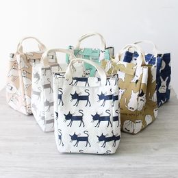 Storage Bags Cartoon Square Cotton And Linen Adhesive Travel Bag Shoe Convenient Cosmetic Insulation