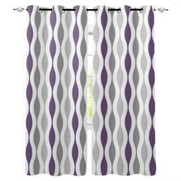 Curtain Geometric Purple Grey Medieval Print Curtains For Bedroom Living Room Luxury European