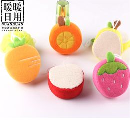 Factory Supply Fruit Shape Sponge Wash Cloth Childrens Fashion Bath Towel Bath Back Rub Wash Cloth Wholesale