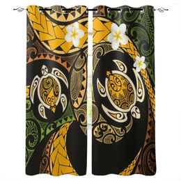 Curtain Polynesian Texture Flowers Curtains For Bedroom Living Room Luxury European