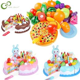 Kitchens Play Food Children Educational Gift Pretend Set Plastic Toy DIY Cake Cutting Fruit Vegetable s 221105