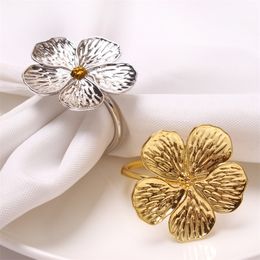 Flowers Napkin Ring Holders Dinner Tables Setting For Wedding Christmas Thanksgiving Holiday Party