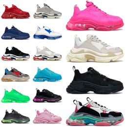 17 FW Designer Triple S Dad Shoes Paris 17FW Men Women Clear Sole Luxury Tennis Shoe Trainers Vintage Plateforme Sneakers Glitter Crystal Bottom Size 36-45