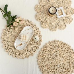 Table Mats Handmade Straw Woven Corn Husk Home Casserole With Heat Insulation Tea Mat Heat-Resistant Plate Cup Placemat