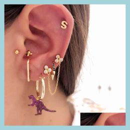 Stud Stud Top Botton Cz Bar Arrond Ear Design European Women Mti Piercing Delicate Minimal Jewellery 925 Sterling Sier Earring Drop De Dhlnm