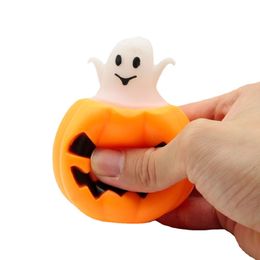 Halloween Squishy Pumpkin Ghost Fidget Toy Funny Pumpkin Squeeze Toys Stress Relief Decompression Toys Anxiety Reliever