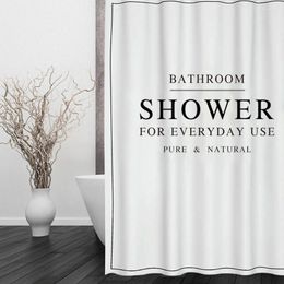 Shower Curtains Happy Tree Polyester White Black BATH CURTAIN Waterproof Thicken Fabric Bathroom Size 180x180cm