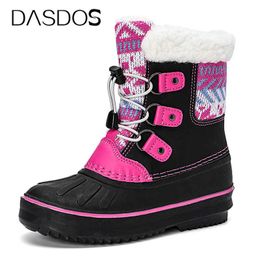 Children Boys Girls Sneakers Winter Kids Snow Boots Sport Fashion New Leather Shoes
