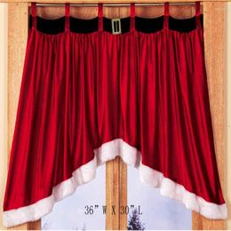 Curtain Christmas Decoration Solid Blackout Curtains For Living Room Kitchen Window Drape Panel Sheer Decorations