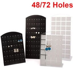 Jewelry Pouches 48/72 Holes Earrings Storage Rack Ear Studs Hanger Show Props Display Stand Organizer Holder Management