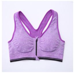 Yoga Outfit Women Sports Bra Padded Wirefree Shakeproof Shockproof Runing Gym Zipper Push Up Top Bras Seamless Fitness ZL5641