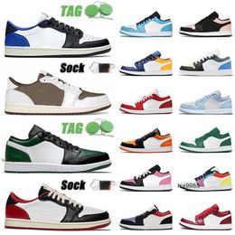 2023 Tvs x 1 1s cactus jack men women low basketball shoes bred black toe galaxy multiple Colours starfish gs combines university gold unc blueJORDON JORDAB