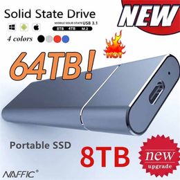 Sabit Diskler Taşınabilir Yüksek Hızlı Harici 1TB 2TB 64TB SSD Çıkarılabilir Depolama Aygıtı USB3.1 Dizüstü Mikrobilgisayarlar için 221105