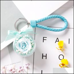 Party Favor Party Favor Eternal Flower 1Pcs Natural Dried Flowers Pendant Make A Wish Christmas Thanksgiving Valentines Day Drop Del Dhzaz