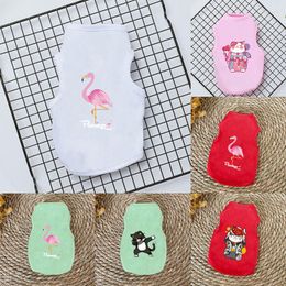 Dog Apparel Pets Clothes For Dogs Vest Flamingo Pattern Teacup Puppy Fashion Cute Soft Durable Pugs Cat