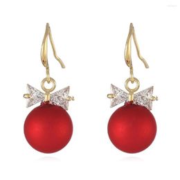 Dangle Earrings 12pcs/lot Fashionable And Elegant Green Red Ball Rhinestone Ladies For Gifts Jewelry