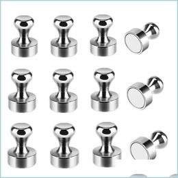 Other Building Supplies 12Pcs Super Strong Neodymium Magnet Magnetic Pusins Sucker Thumbtack Durable Steel Push Pin For Refrigerator Dhc5M