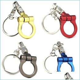 Keychains Lanyards Keychains Trailer Hook Model Keychain Creative Car Part Connecting Rod Keyfob Key Chain Ring Accessories Drop D Dhnpc