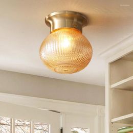 Ceiling Lights Modern Art Pineapple Aisle Lamp Creative Warm Retro Copper Kitchen Bedroom Study Fixtures LED Bulbs