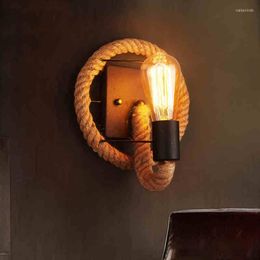 Wall Lamps Vintage Rope Wall-mounted Lamp Corridor Bar Restaurant Decorative Night Light Without Bulb