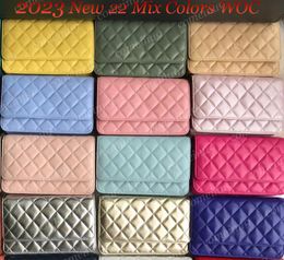 2024 Mirror Quality Quilted Caviar Lambskin Chain Flap Bag Women Shoulder Crossbody Purse Bags 26 Mix Colours with Box Factory Price Designer Wallet 12A Quality