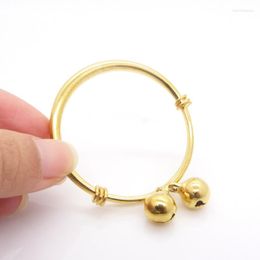 Bangle Smooth Adjustable Infant Yellow Gold Filled Baby Bracelet For Birthday