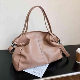 Fashion PU leather handbag capacity crossbody solid shoulder female tote bags versatile large lady hand bag hbp