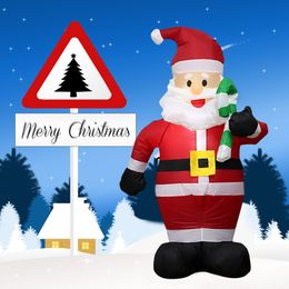 Christmas Decorations 1.2m Cartoon Giant Santa Claus with Crutch Inflatable Toys Props Snowman Party Balloons 221104