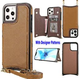 Luxury L Fashion Wallet Cases Compatible with iPhone 13 14 12 11 8P Card Holder Case Classic Retro Designer Pattern Monogram Premium Magnetic Leather Protection Case