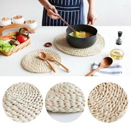 Table Mats Round Woven Placemat Natural Mat For Kitchen Dinning Room Insulation Pad Tea Cup Tropical Wedding Decor