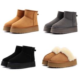 Boots Snow Snow Designer Женская платформа Mini Boot Real Leather Lotse Bottom Booties Австралия Cowboy Winter The Warm Shoes eu43 Sugg