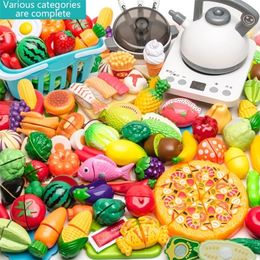 Kitchens Play Food Kids Plastic Kitchen Toy Shopping Cart Set Cut Fruit and Vegetable House Simulation Toys Early Education Girl Gifts 221105