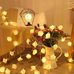 Strings 3m 20leds Rose LED Flower Fairy String Lights Christmas Decorations Outdoor Street Lamp Xmas Wedding Party Garden Decor Garlands