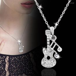 Pendant Necklaces KIOOZOL Music Style Guitar And Musical Note Rose Gold Silver Colour Choker Necklace For Women Fashion Jewellery KO6