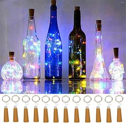 Strings 6Pcs Bar LED Wine Bottle Cork String Lamps Holiday Decoration Xmas Light 1m / 2m DIY Lights For Bottles With Stopper