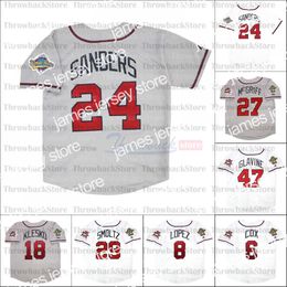 Baseball Jerseys Retro Baseball 1992 1995 and 1999 Home Jersey 10 Chipper Jones 24 Deion Sanders 27 Fred McGriff