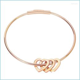 Bangle Bangle Womens Charm Bracelets For Women Mom Wife Girls Her Teen Christmas Gifts L5Yb Drop Delivery Jewelry Dh6I4