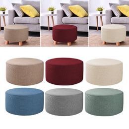 Chair Covers Stretch Ottoman Cover Folding Storage Stool Furniture Protector Soft Round