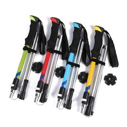 Trekking Poles New Aluminium Alloy Five - Section Folding Trekking Pole Outdoor Portable Folding Cane Sports Supplies