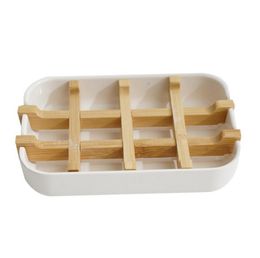 Creative Modern Simple Soap Box Bathroom Anti Slip Bamboo Fiber Soap Dish Tray Holder 13.2x8.5x2.5cm SN110