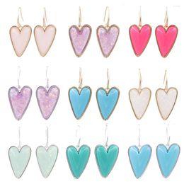 Dangle Earrings 2022 Multicolor Irregular Heart One Side 3D Love Resin Drop For Women
