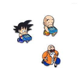 Brooches Cartoon Kuririn Enamel Pins For Kids Japanese Anime Lapel Pin Hat Bag Brooch Backpack Men Badge A50