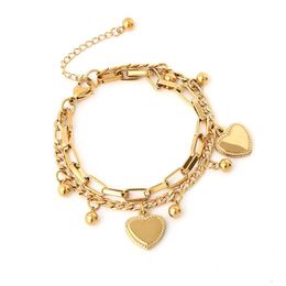 Couple Chain Bracelet Metal Double layer Love Bracelet Fashion Accessories Christmas Gifts