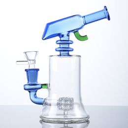 Wholesale Blue Amber Lake Green Hookahs Matrix Sidecar NeckSmoking Accessories Sidecar Water Glass Bong Oil Rig Dab Rigs With Bowl WP2288