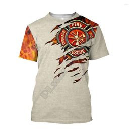 Men's T Shirts Firefighter 3D All Over Printed Women For Men Summer Casual Tees Short Sleeve T-shirts 06