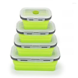 Bowls 25set Silicone Folding Bento Box Collapsible Portable Lunch For Dinnerware Container Bowl