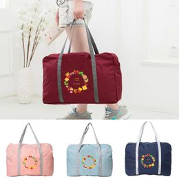 Duffel Bags Travel Bag Women Outdoor Camping Organiser Handbag Food Series Print Folding Tote Zipper Toiletries Storage Accessories