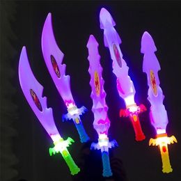 LED Light Sticks 8 Pcs Luminous Swords Toys Kids Up Flashing Wands Led Party Plaything Prop Cosplay Boy Toy Outdoor Fun 221105