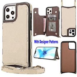 Luxury L Fashion Wallet Cases for iPhone 14 Pro Max 13 14 12 11 8P XR Card Holder Case Classic Retro Designer Pattern Monogram Premium Magnetic Leather Protection Cover